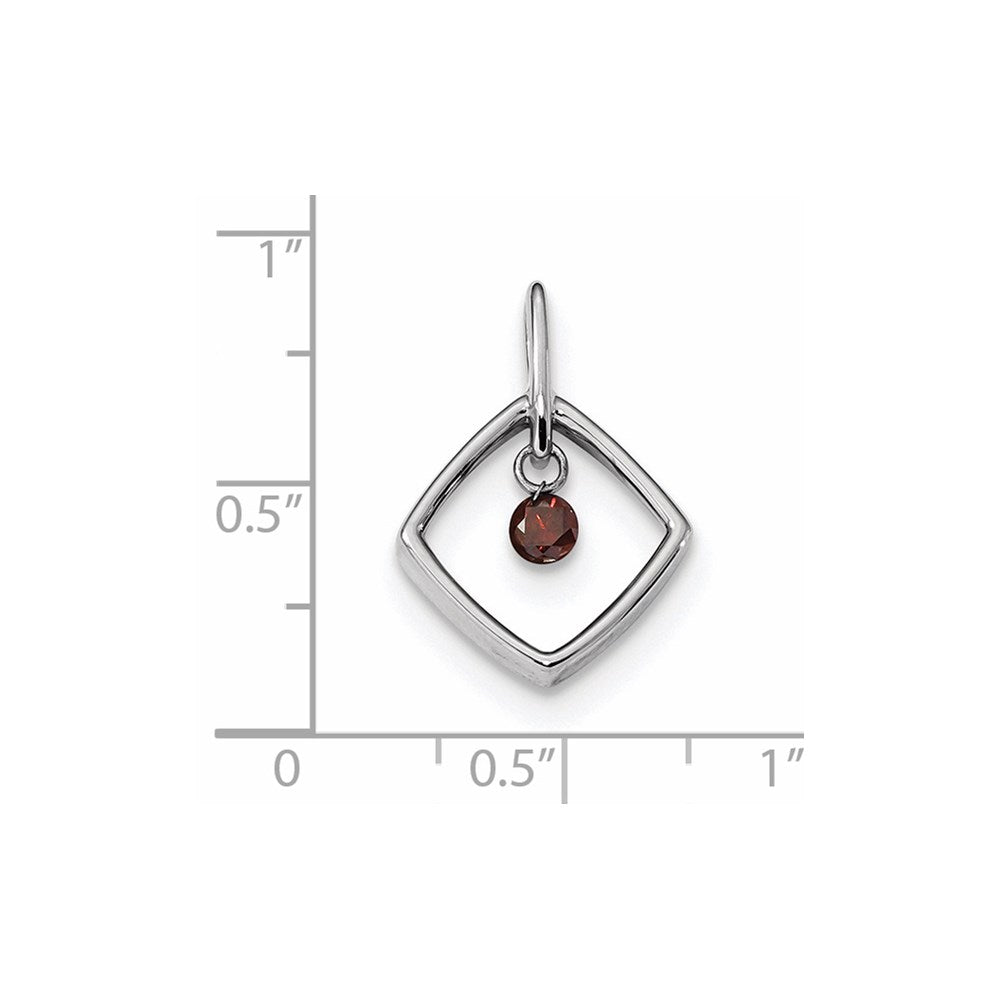 14k White Gold Red Diamond Pendant