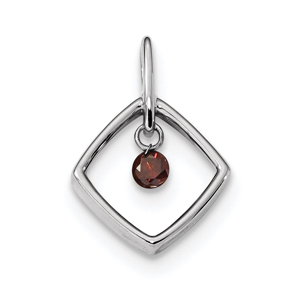 14k White Gold Red Diamond Pendant