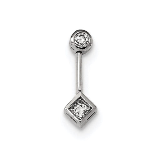 14k White Gold Diamond Slide Pendant