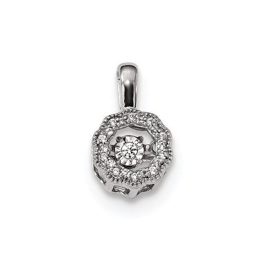 14k White Gold Vibrant Real Diamond Pendant