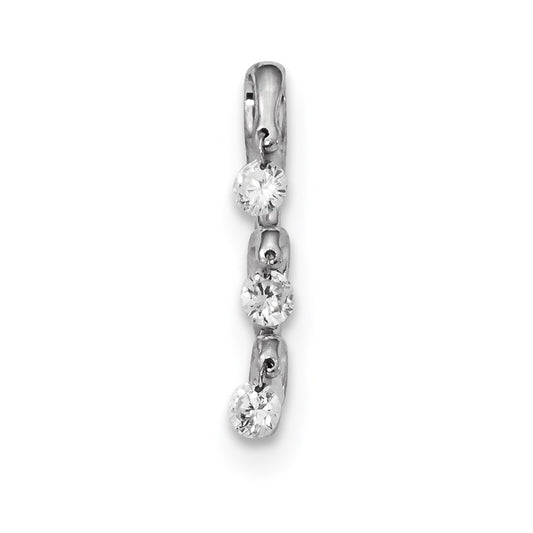 14k White Gold Real Diamond Slide Pendant