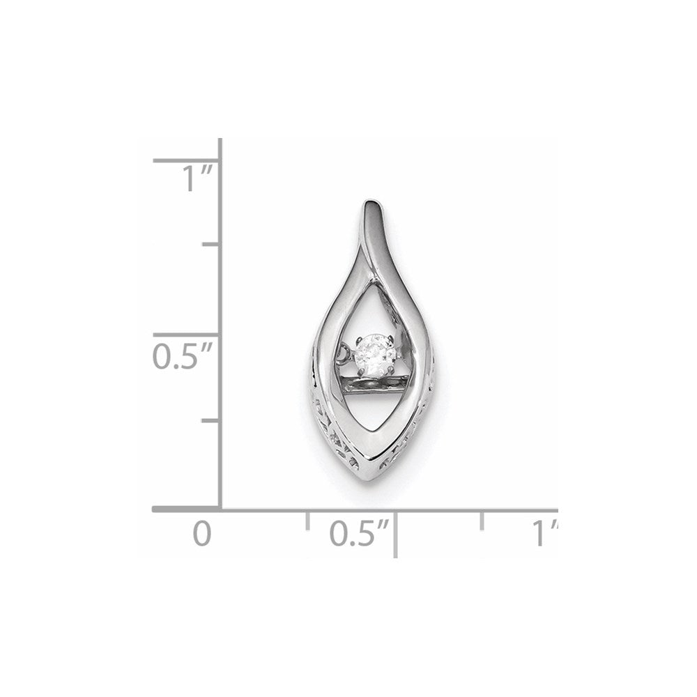 14k White Gold Vibrant Real Diamond Slide Pendant