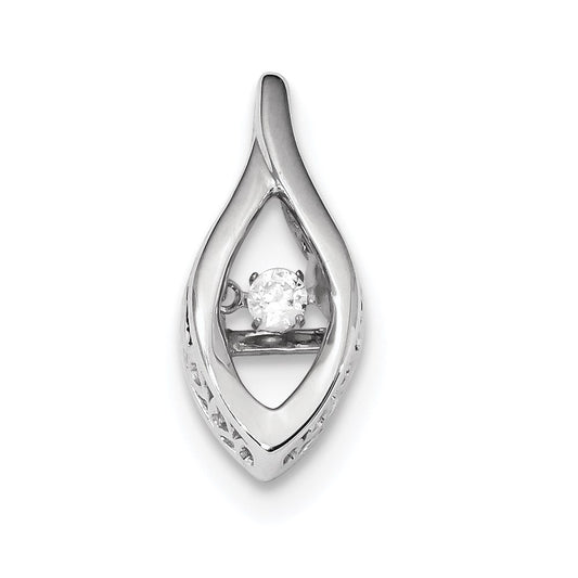 14k White Gold Vibrant Real Diamond Slide Pendant