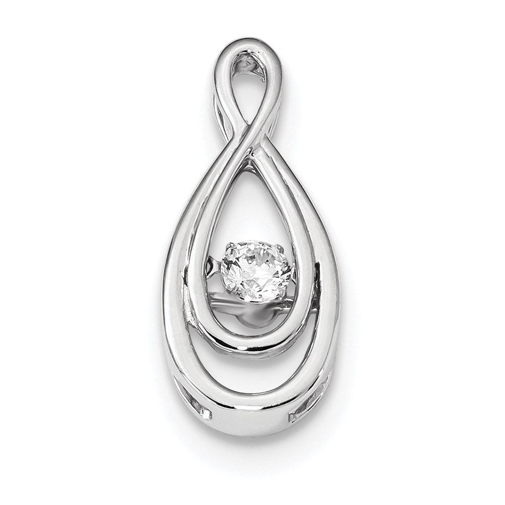 14k White Gold Vibrant Real Diamond Slide Pendant