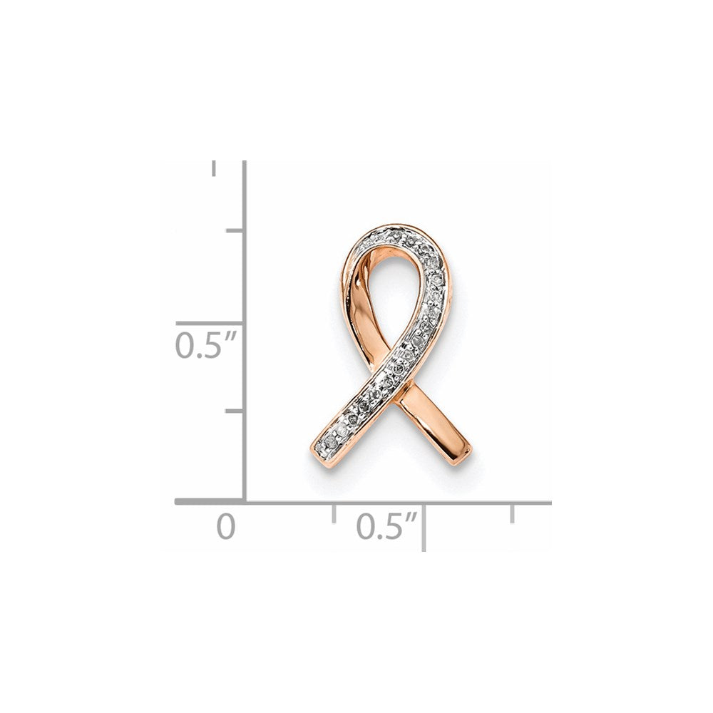 14k Rose Gold Real Diamond Slide Pendant