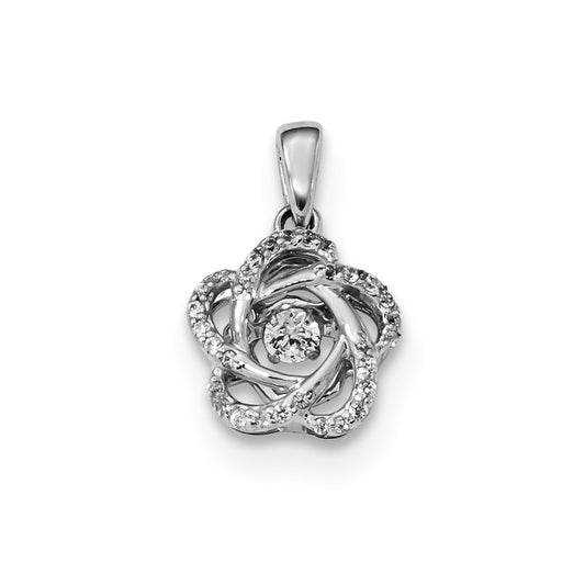 14k White Gold Vibrant Real Diamond Pendant