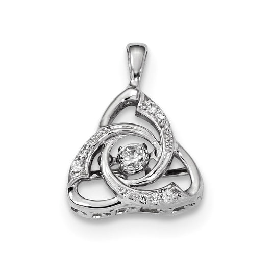 14k White Gold Vibrant Real Diamond Pendant