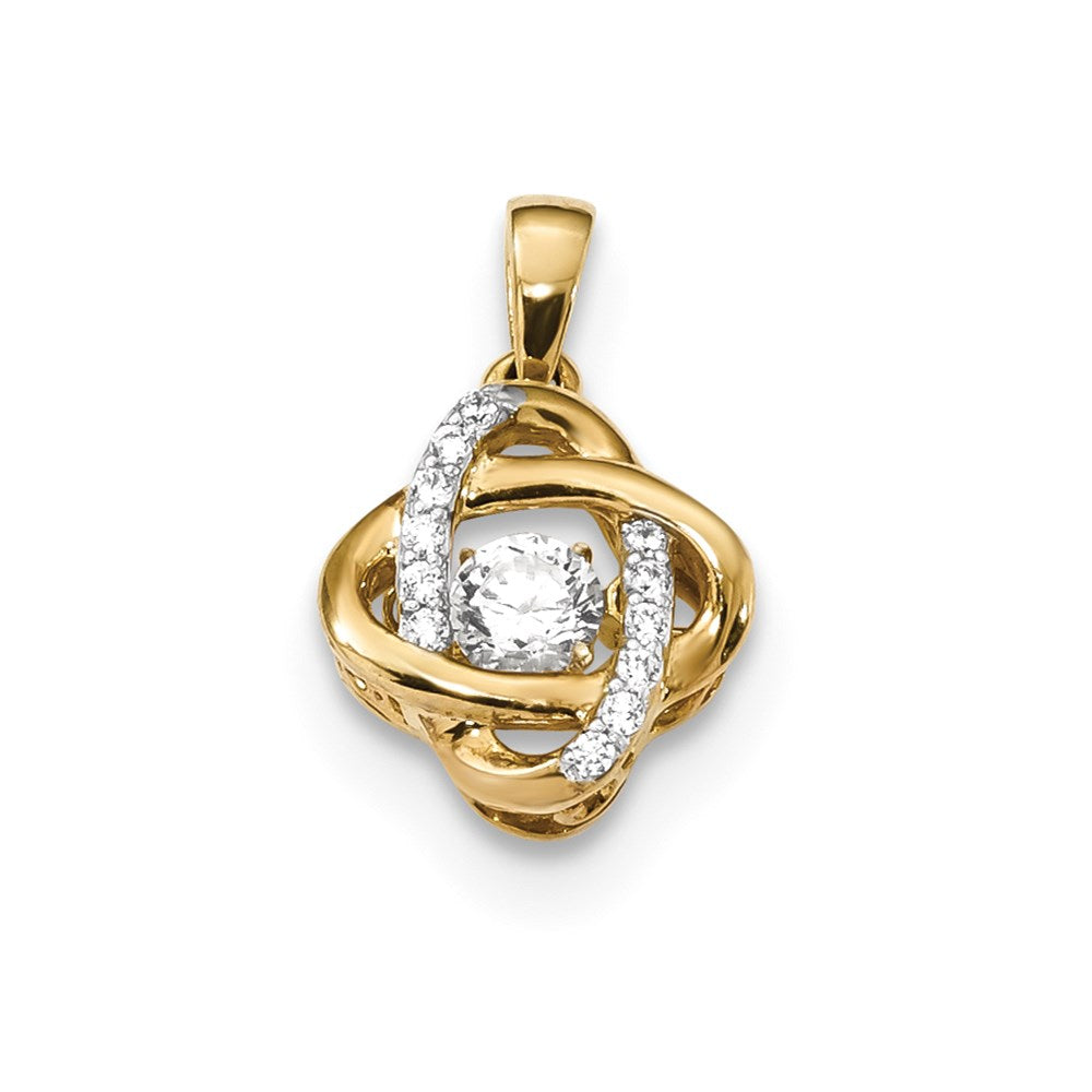 14k Yellow Gold Vibrant Real Diamond Pendant