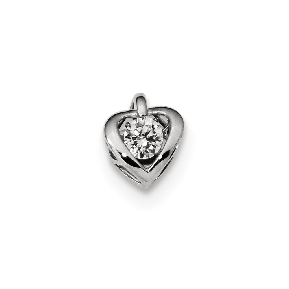 14k White Gold Vibrant Real Diamond Pendant