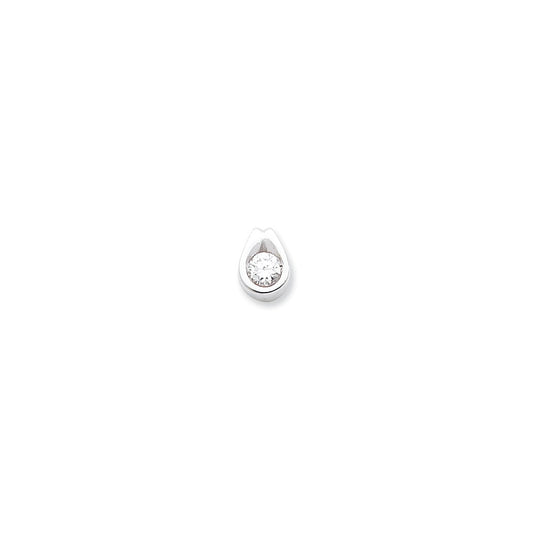 14k White Gold AA Diamond Chain Slide