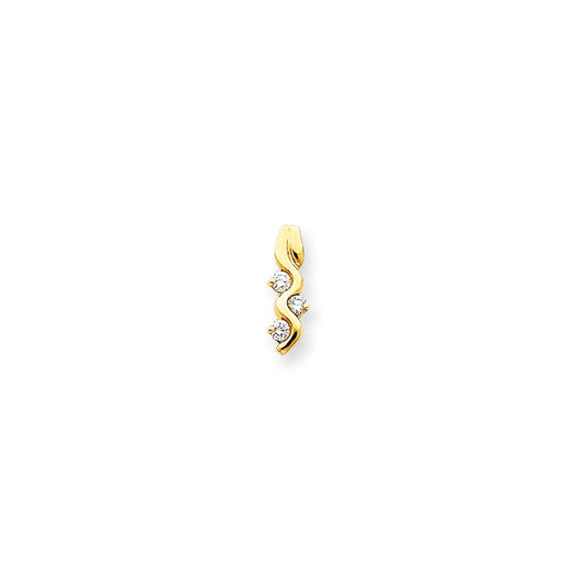 14K Yellow Gold VS Real Diamond chain slide