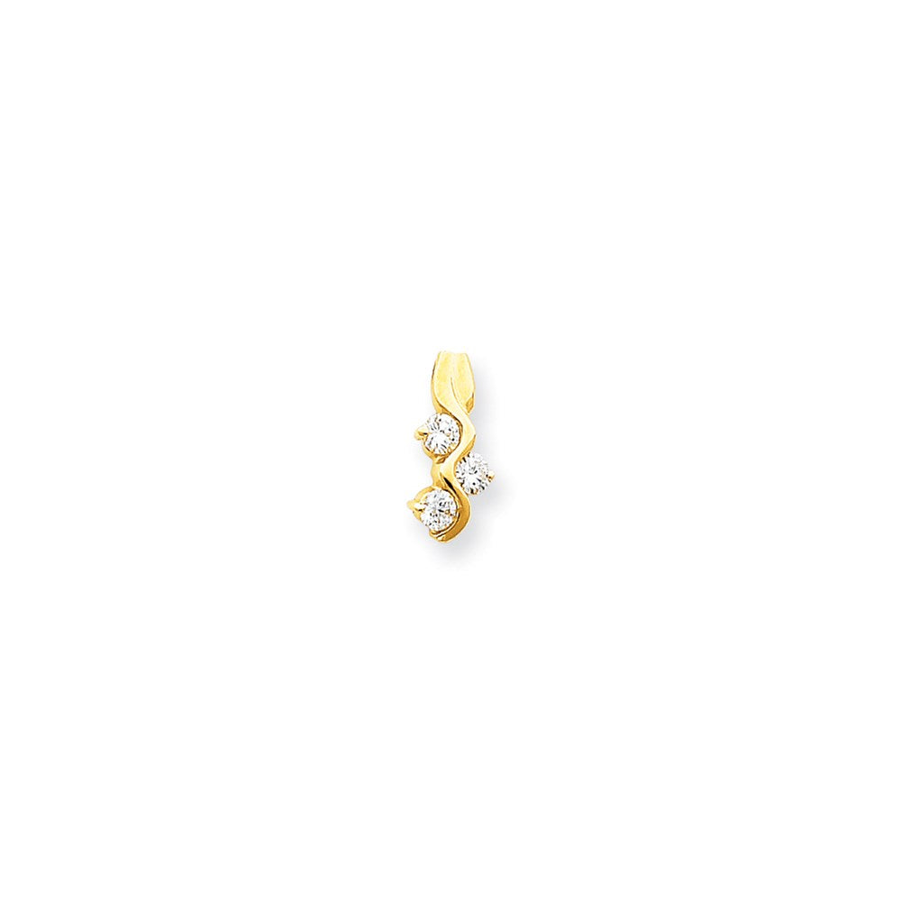 14K Yellow Gold A Real Diamond chain slide