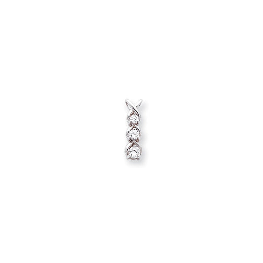 14k White Gold AAA Diamond chain slide