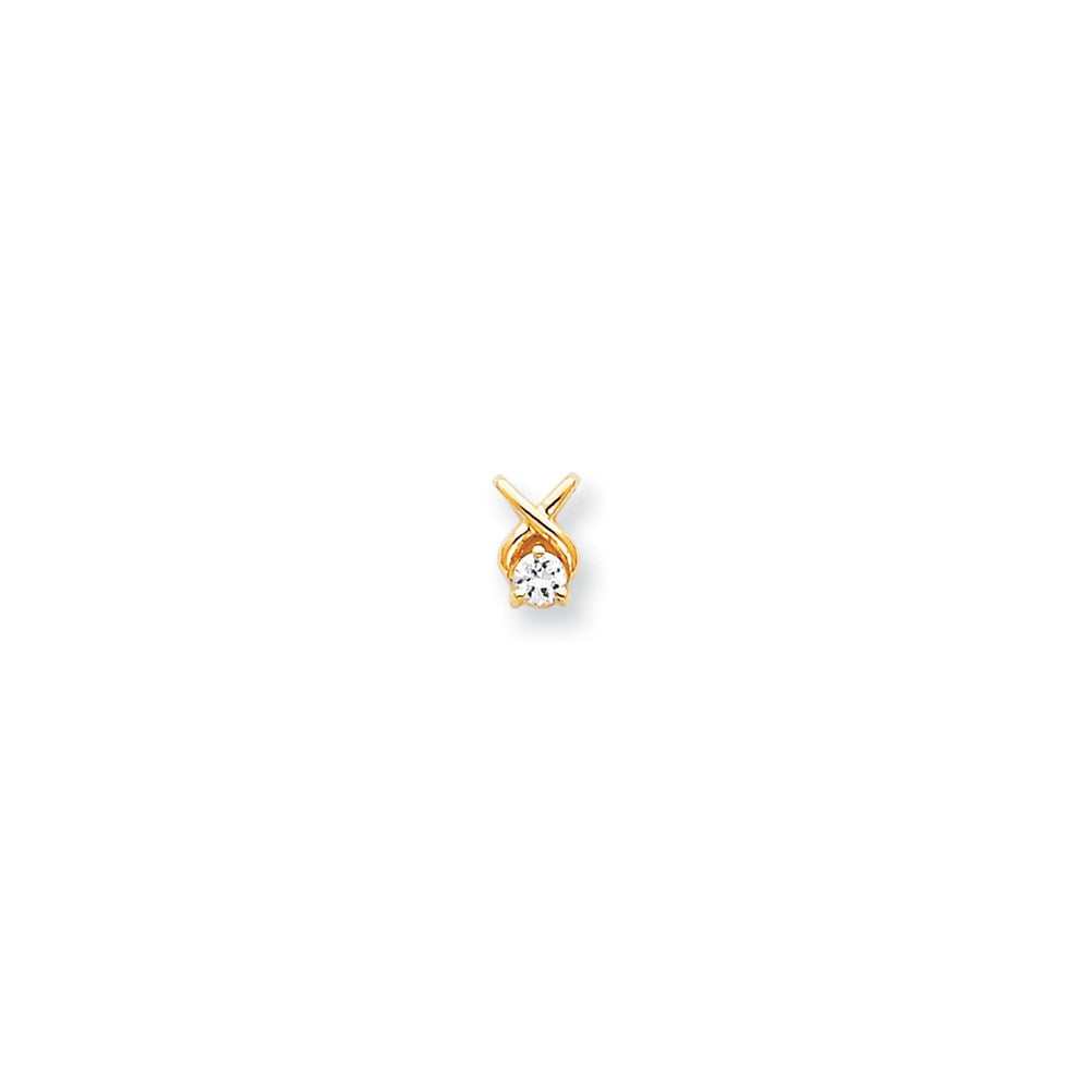 14K Yellow Gold VS Real Diamond chain slide