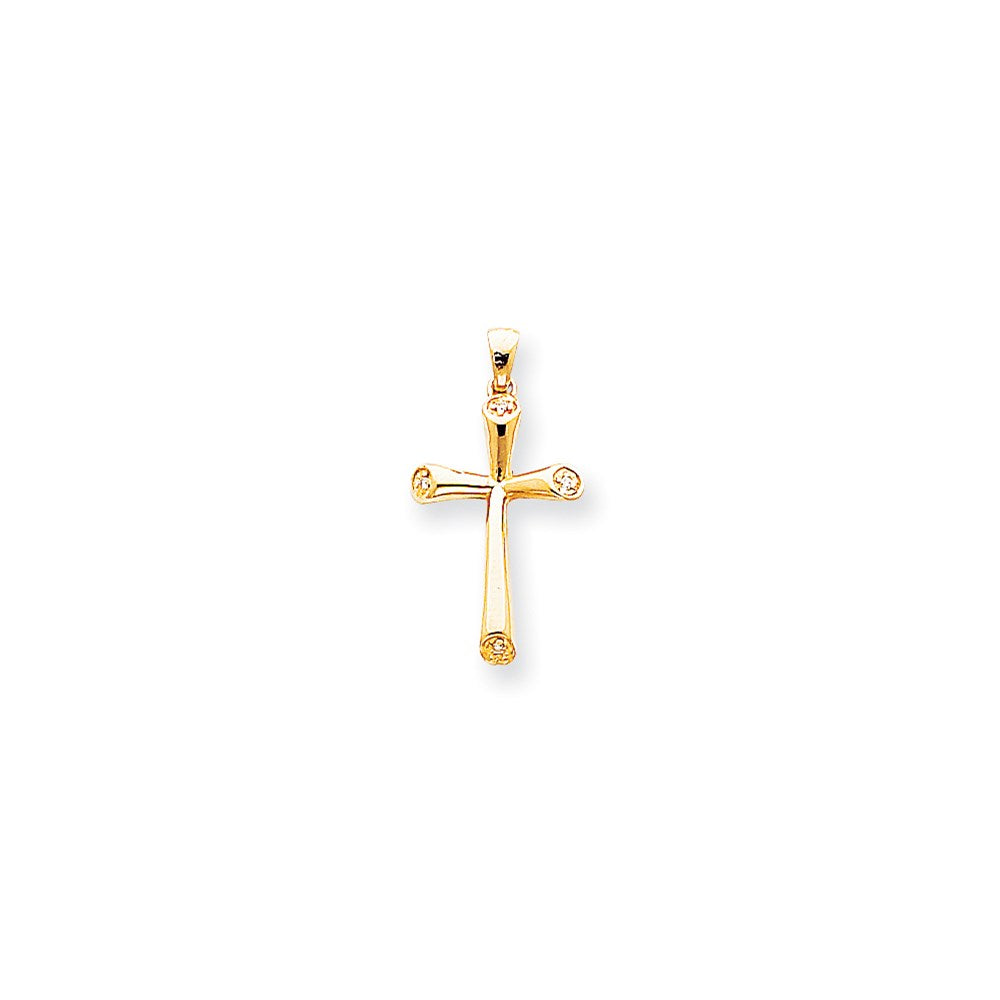 14k VS Diamond cross pendant