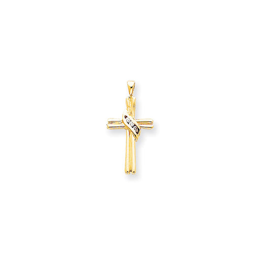 14k VS Diamond cross pendant