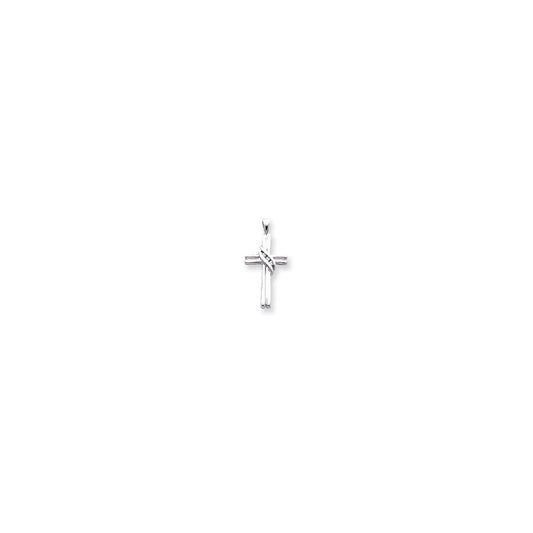 14k White Gold AAA Diamond cross pendant