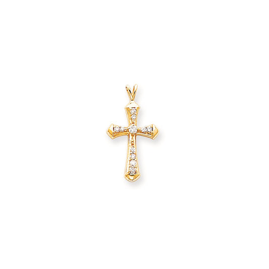 14k AA Diamond Cross Pendant