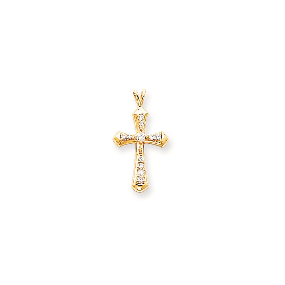 14k VS Diamond cross pendant