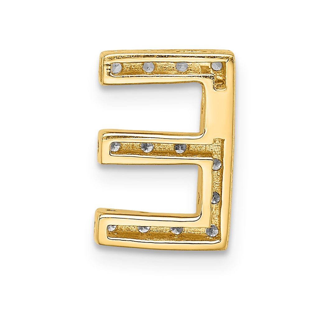 14k Diamond Initial E Charm