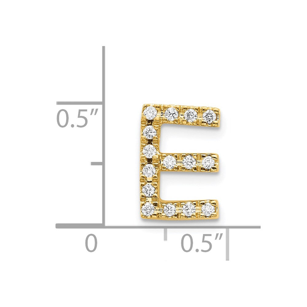 14k Diamond Initial E Charm