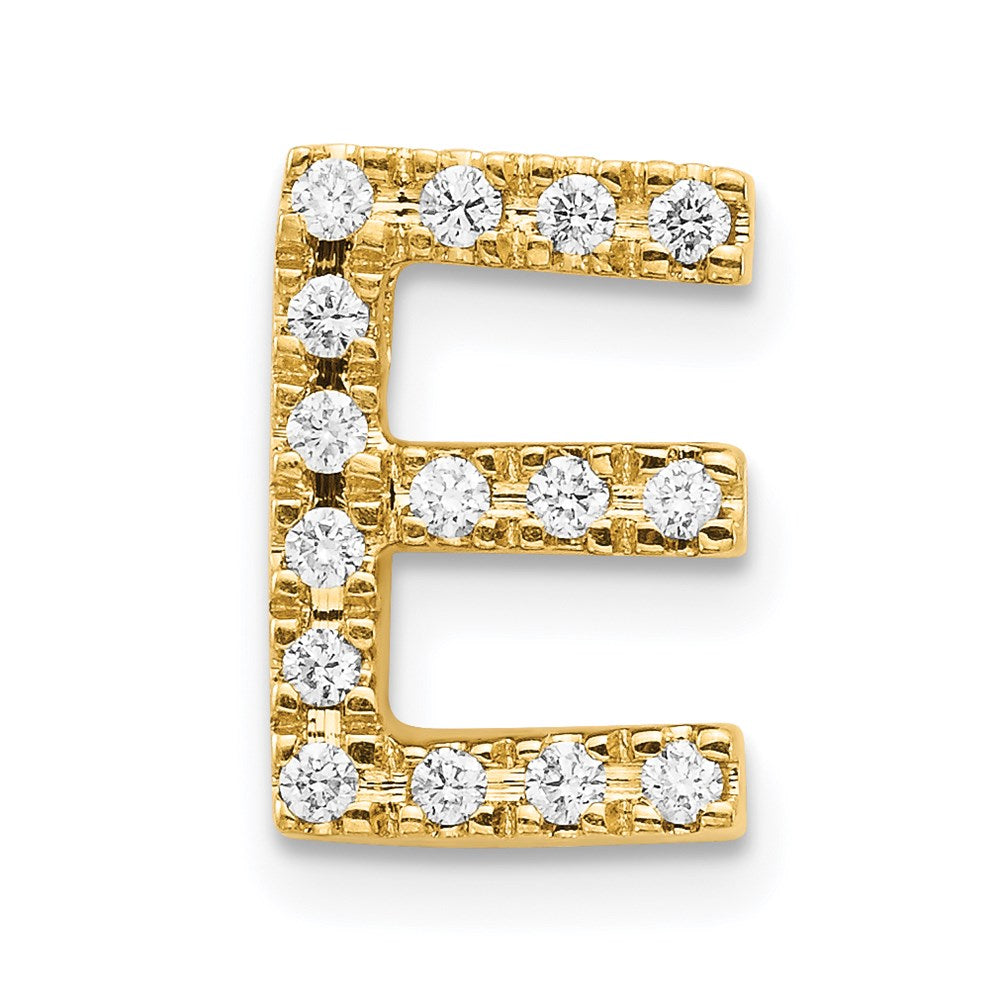 14k Diamond Initial E Charm