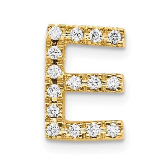 14k Diamond Initial E Charm