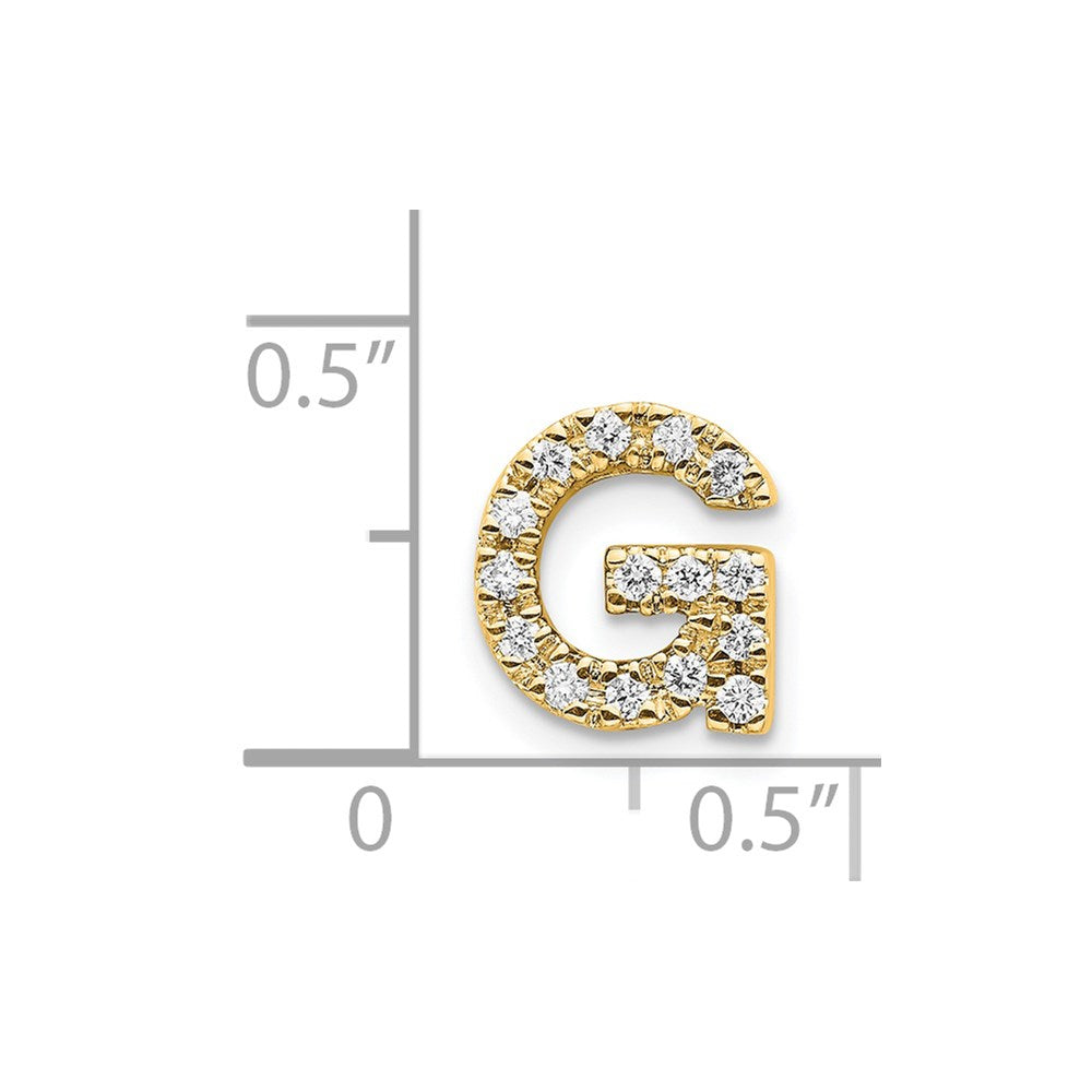 14k Diamond Initial G Charm