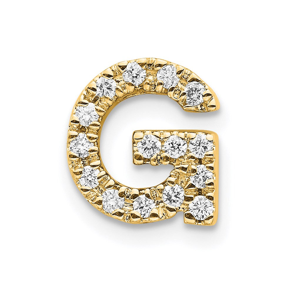 14k Diamond Initial G Charm