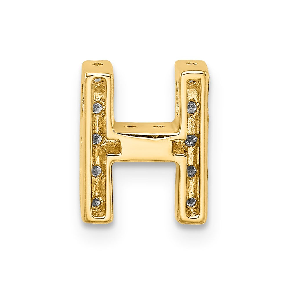 14k Diamond Initial H Charm