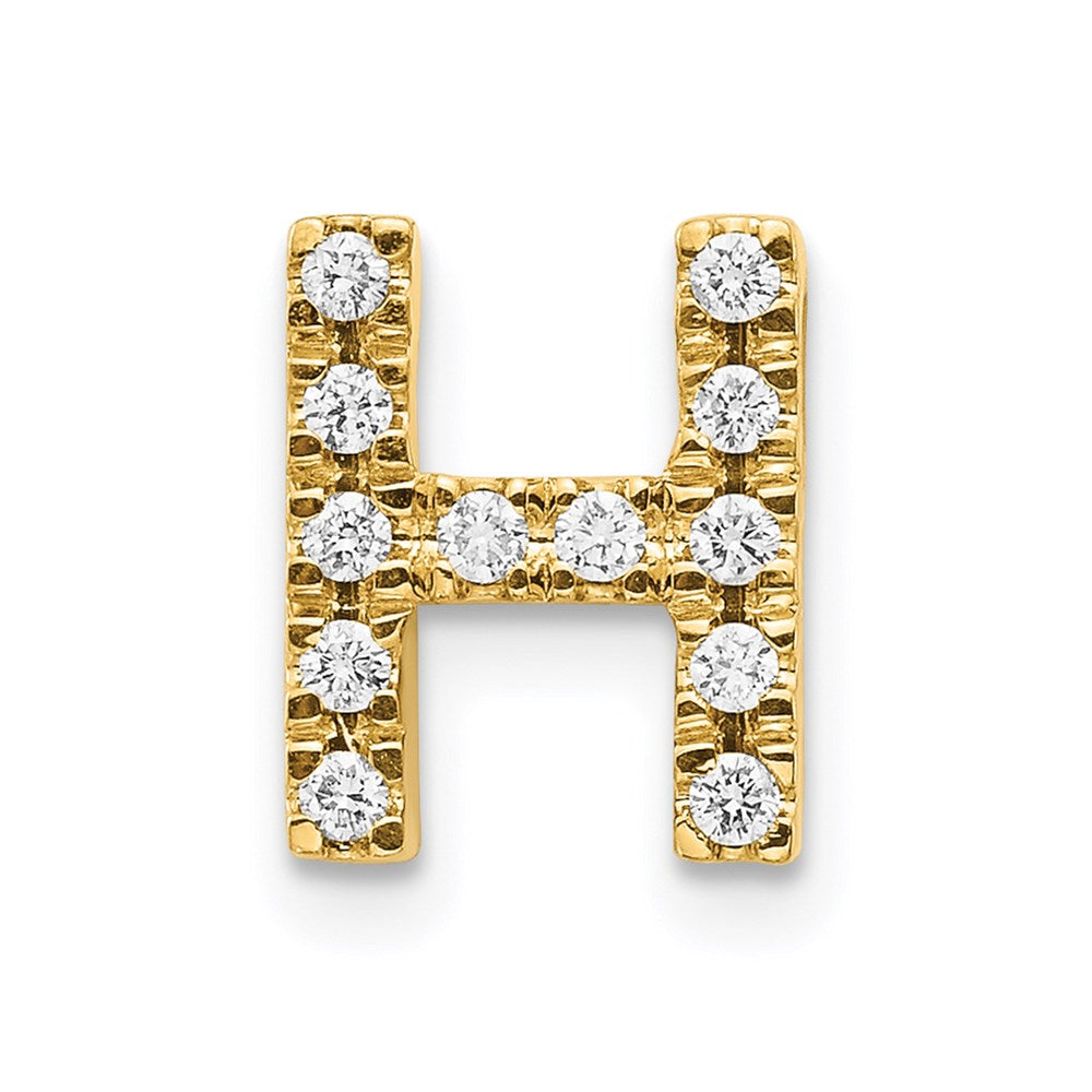 14k Diamond Initial H Charm