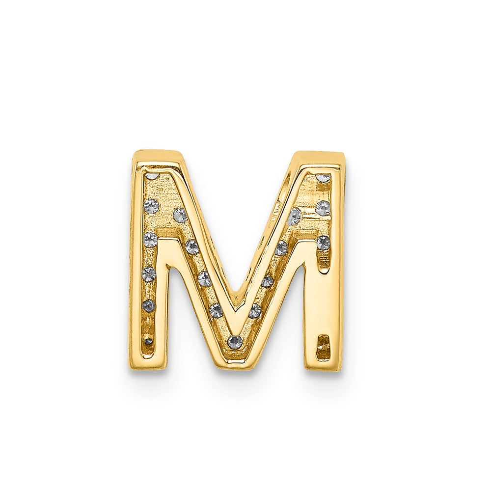 14k Diamond Initial M Charm