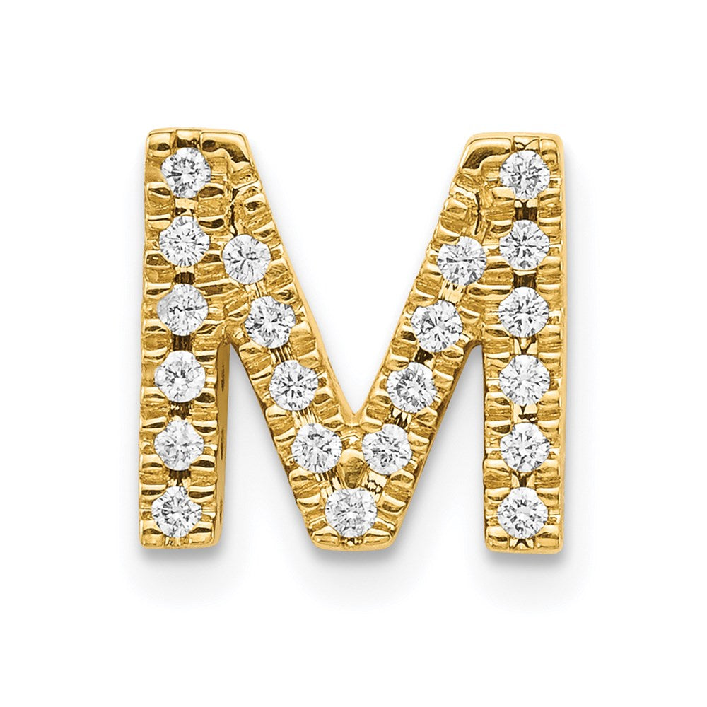 14k Diamond Initial M Charm