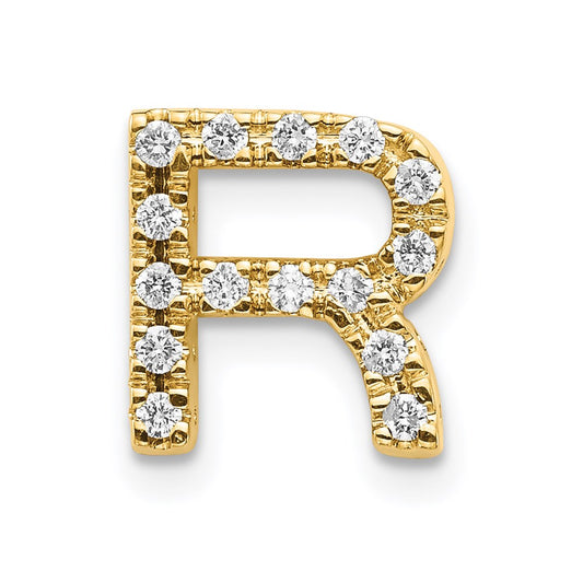 14k Diamond Initial R Charm