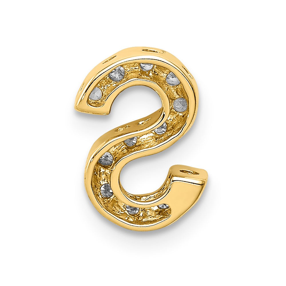 14K Yellow Gold Real Diamond Initial S Charm