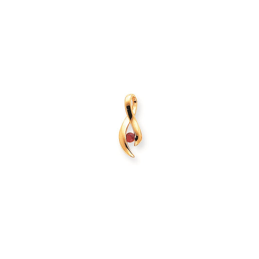 14K Yellow Gold Ruby Real Diamond pendant