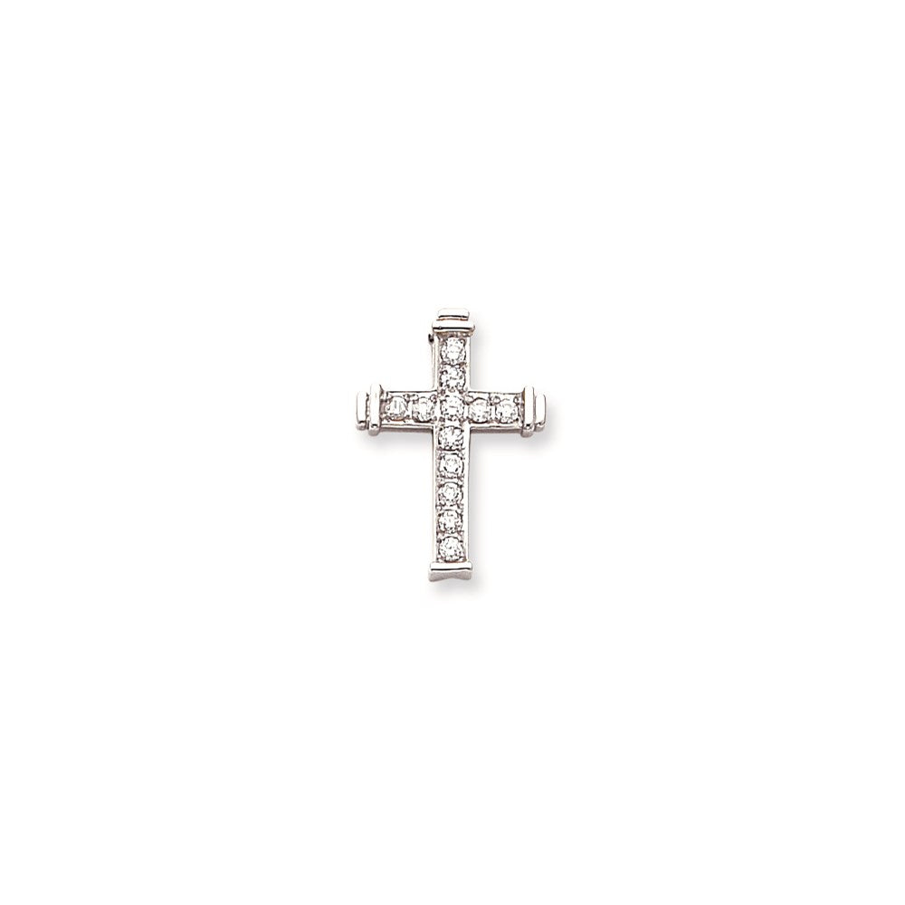 14k White Gold VS Diamond cross pendant