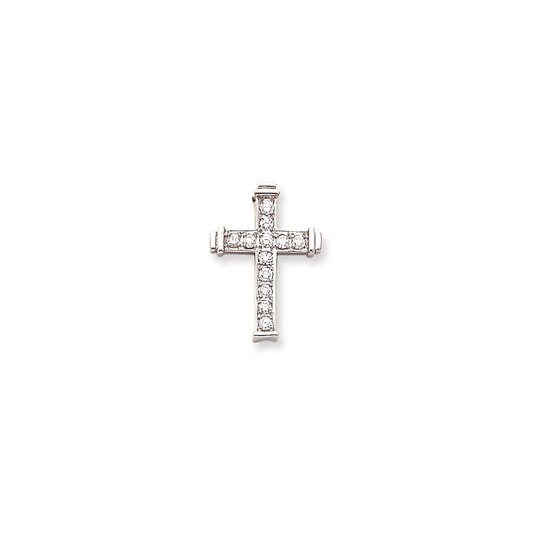 14k White Gold VS Diamond cross pendant