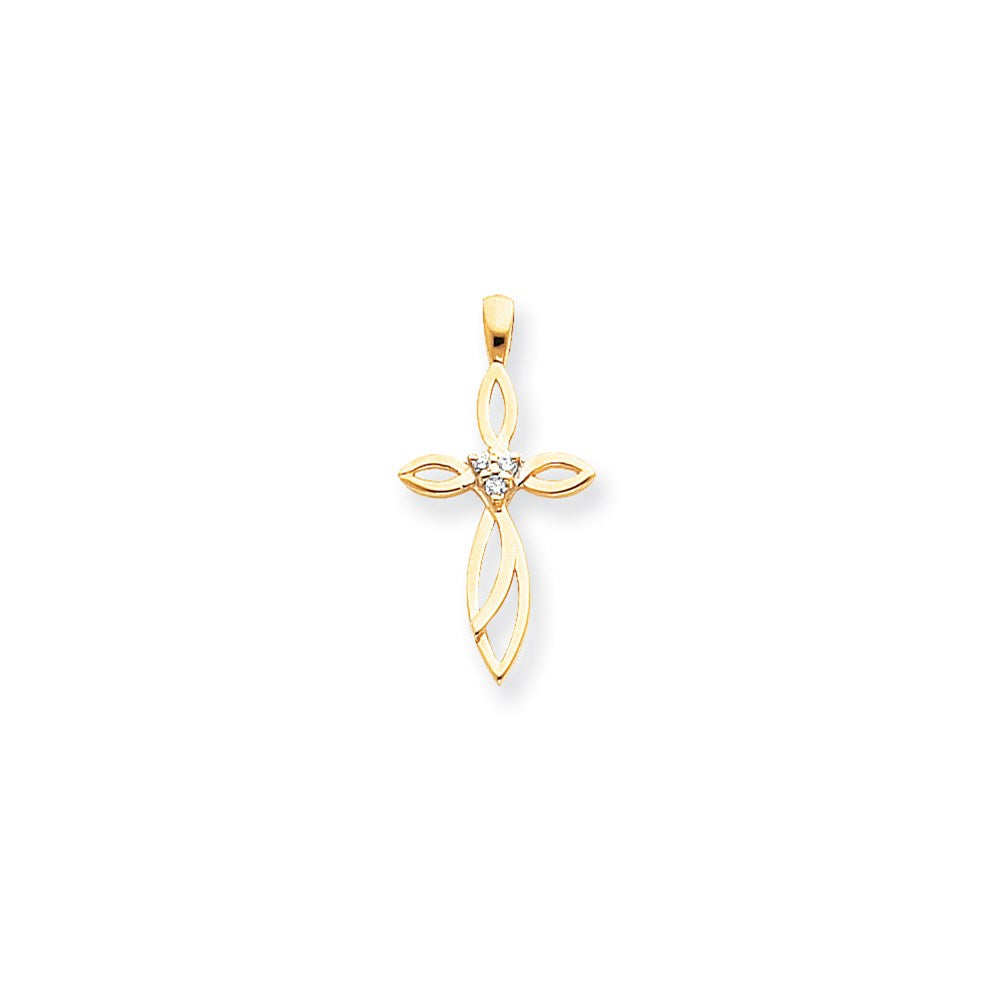 14k VS Diamond cross pendant