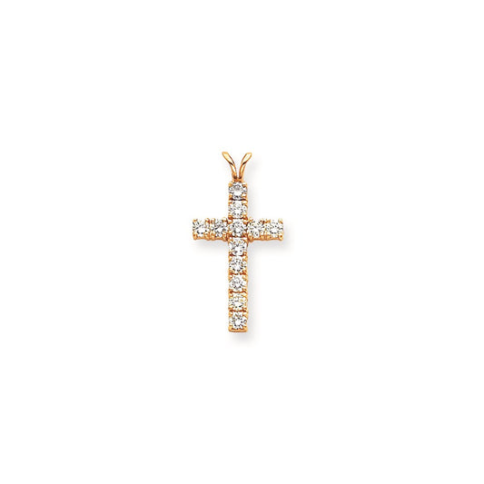 14k AAA Diamond cross pendant