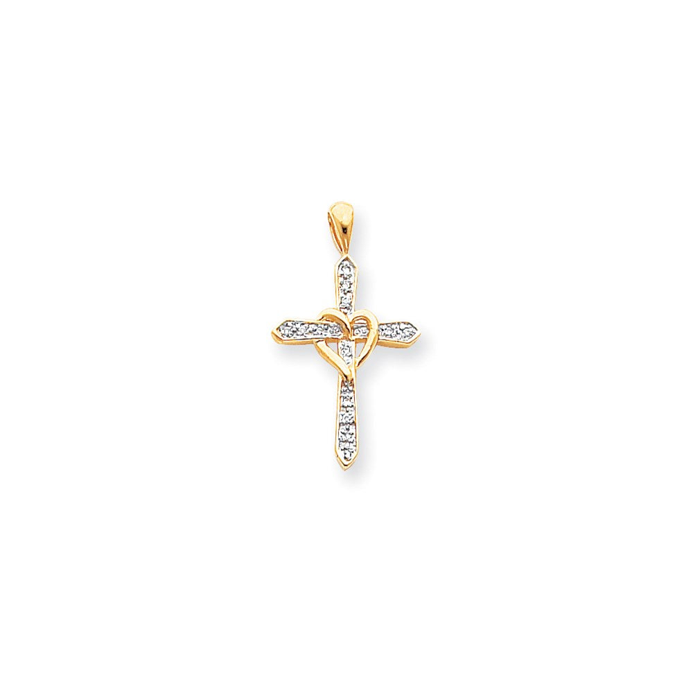 14k A Diamond cross pendant