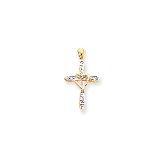 14k VS Diamond cross pendant