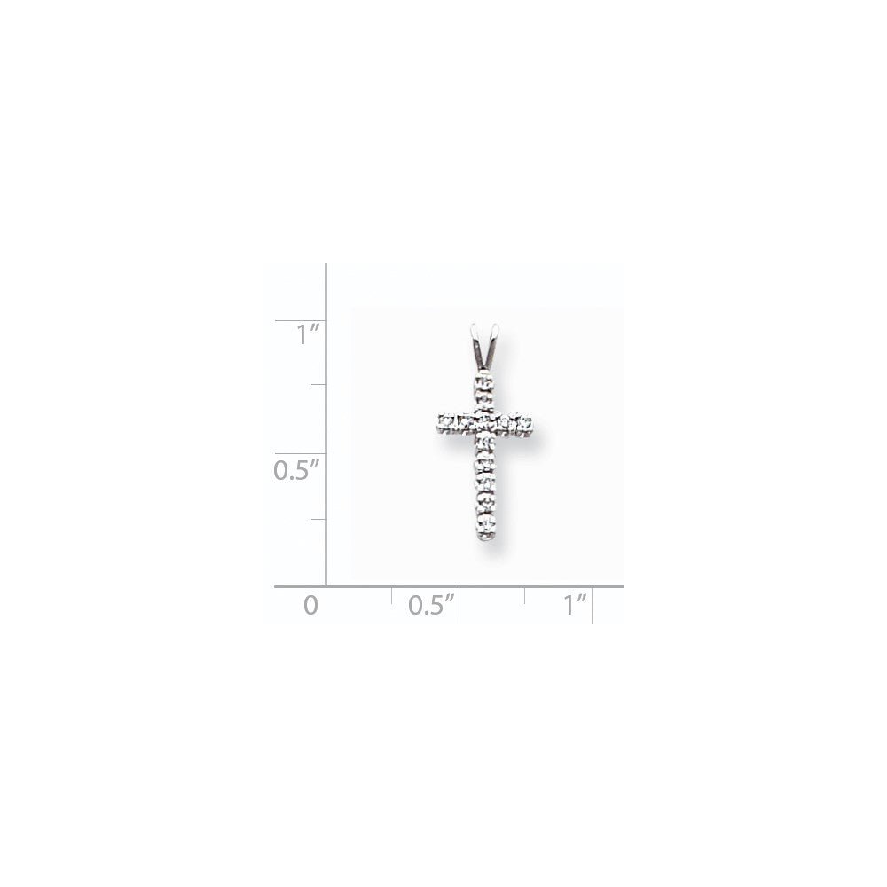 14k White Gold VS Diamond cross pendant