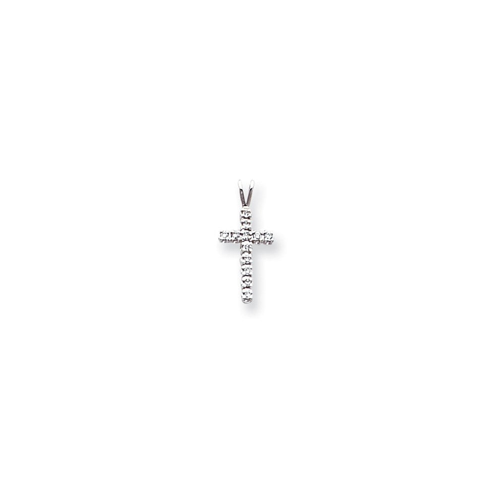 14k White Gold VS Diamond cross pendant