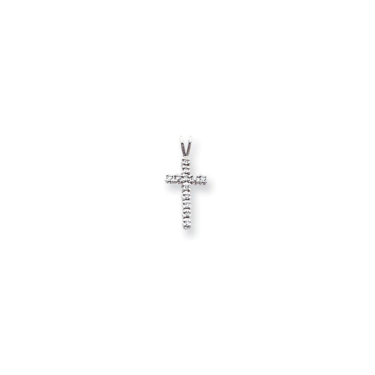 14k White Gold VS Diamond cross pendant