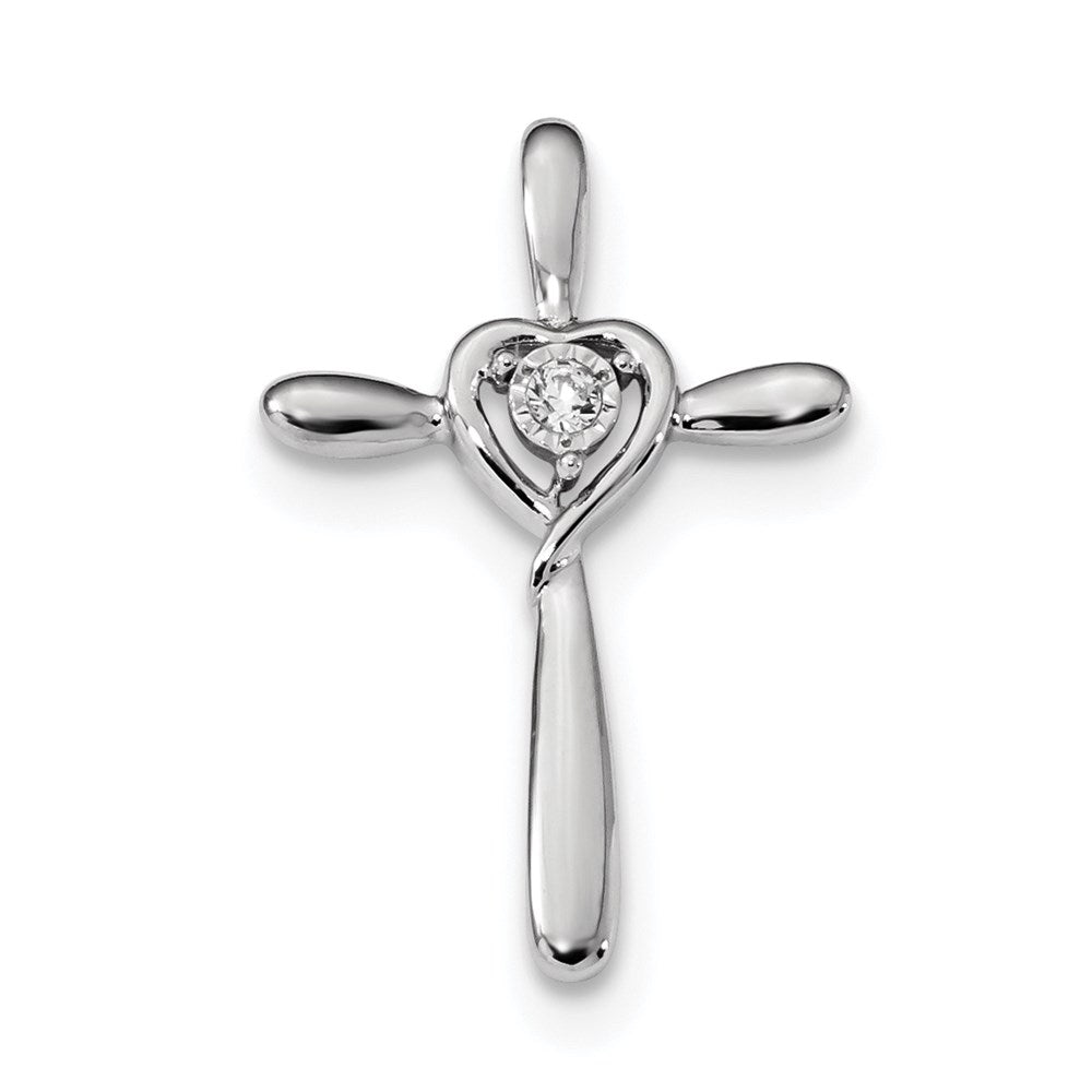 14k White Gold Diamond Slide Pendant