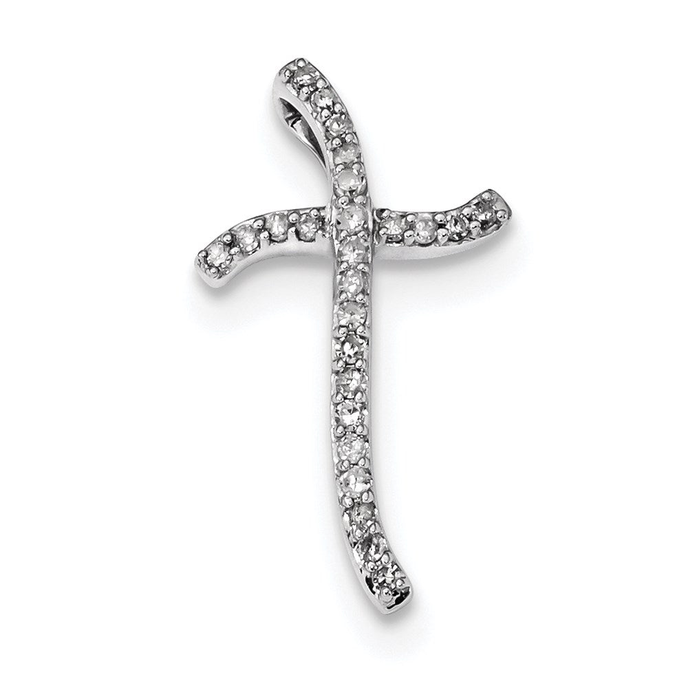 14k White Gold Diamond Slide Pendant