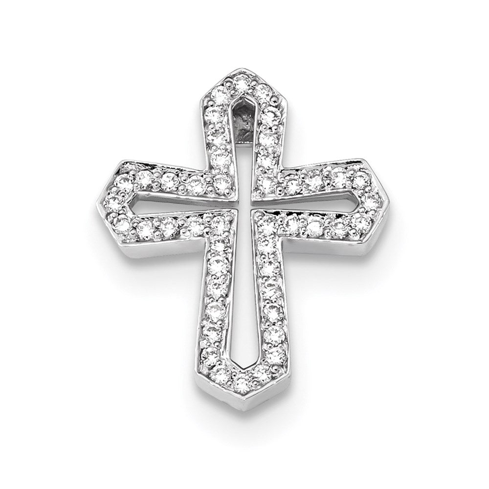 14k White Gold Diamond Slide Pendant