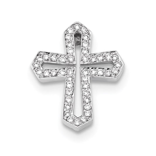 14k White Gold Diamond Slide Pendant