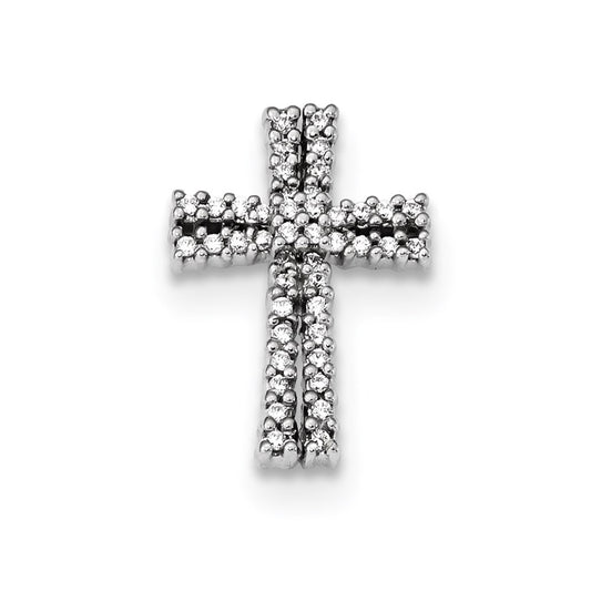 14k White Gold Diamond Chain Slide Pendant